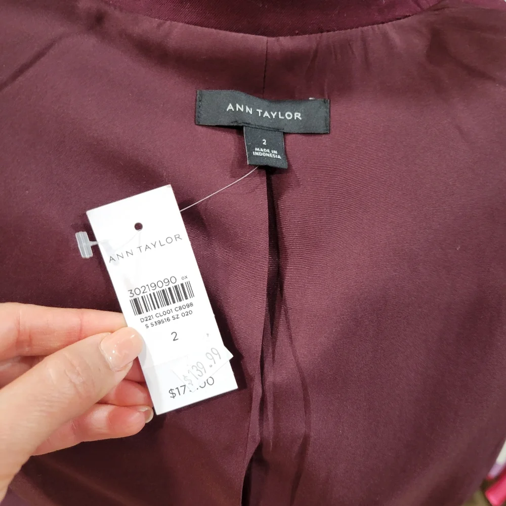 NWT Ann Taylor Burgundy Suit - Picture 9 of 16